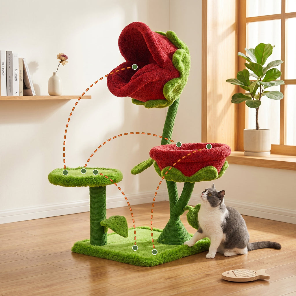 50.8'' Carnivorous Blossom Cat Tree Max