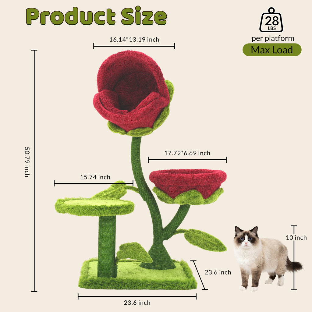 50.8'' Carnivorous Blossom Cat Tree Max
