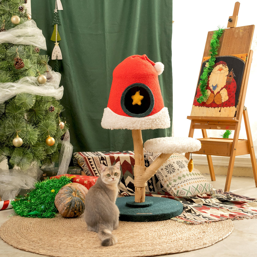 Santa Hat Cat Tree