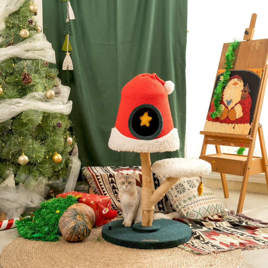 Santa Hat Cat Tree