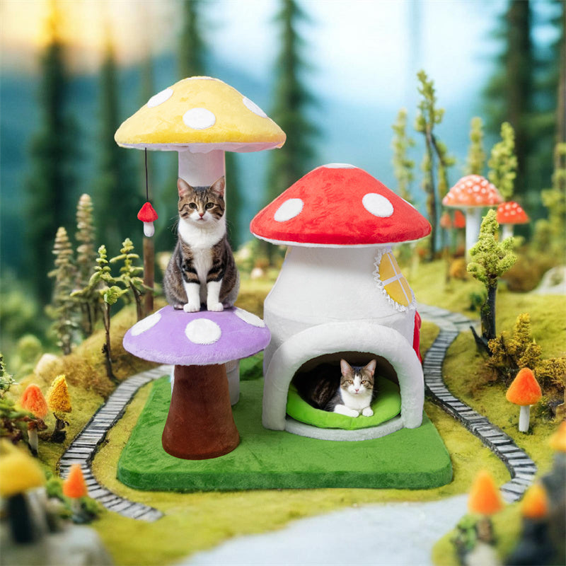 Magic Mushroom Cat Tree