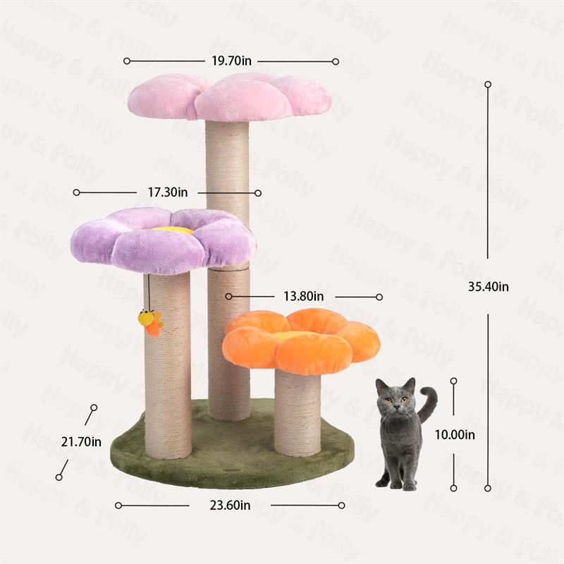 Three Flower Cat Tree