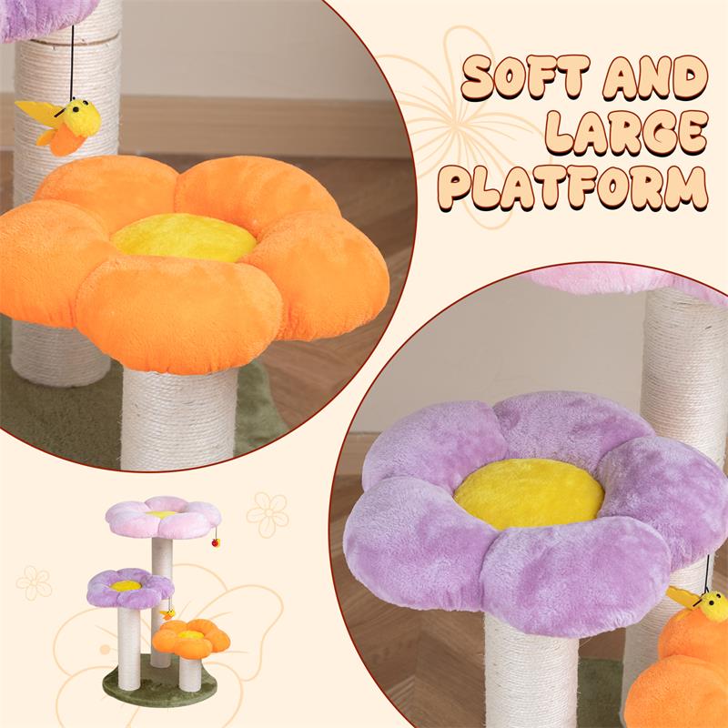 Three Flower Cat Tree